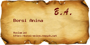 Borsi Anina névjegykártya